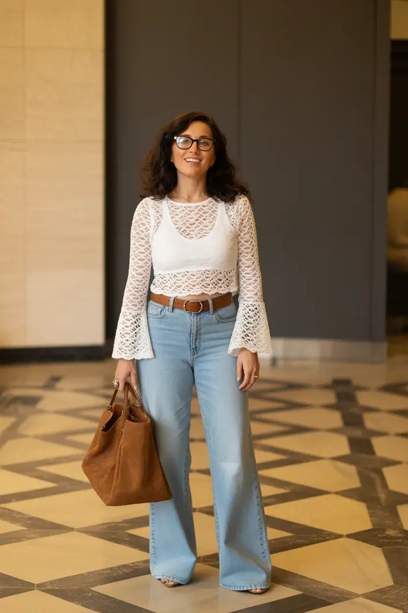 summer outfit for women over 50 2026 Relaxed Denim and Lace - The New Classy Casual