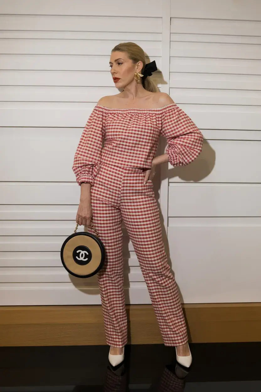 summer outfit for women over 50 2026 Playful Gingham with a Hint of Retro Confidence