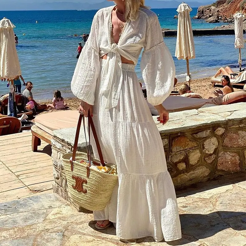 beach tunic cover up 2026 Soft White Drama with a Barely-There Breeze