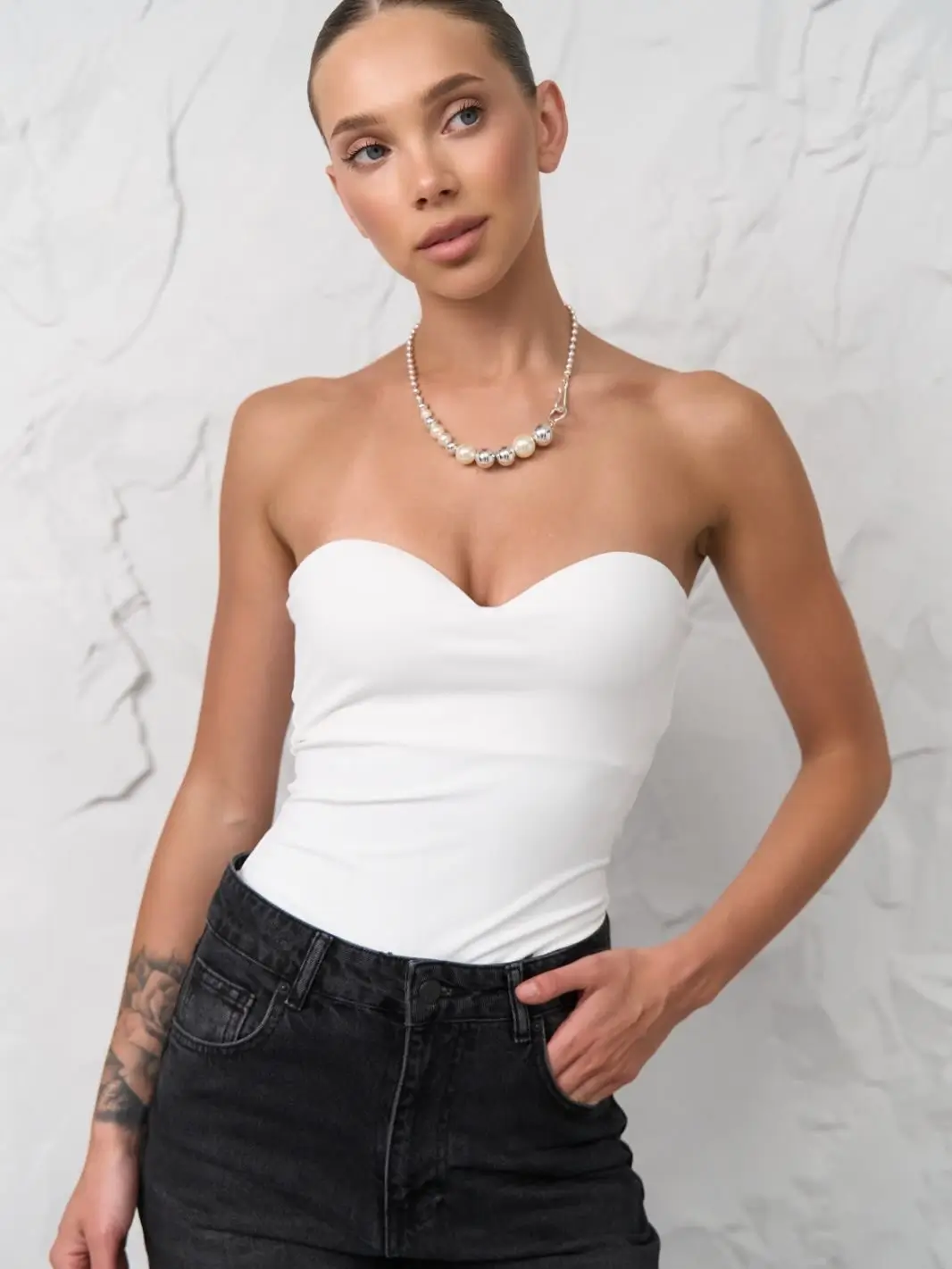 cool summer work outfits 2026 Minimal Strapless Layering for Modern Office Casual