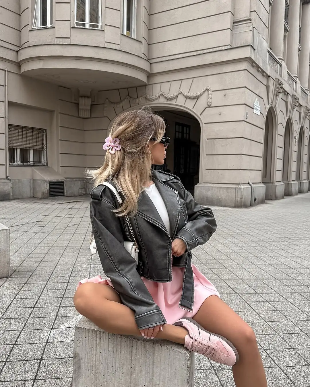 easy date outfits summer 2026 Pink And Leather Mix That Feels Playful And Cool