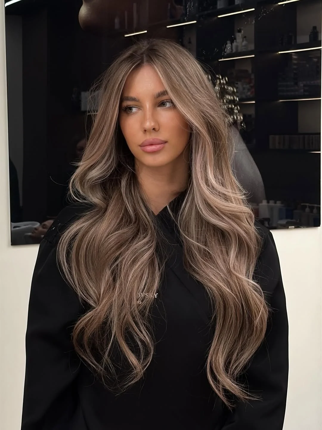 flattering summer haircut for round face 2026 Long Ash Beige Waves with Soft Face Framing