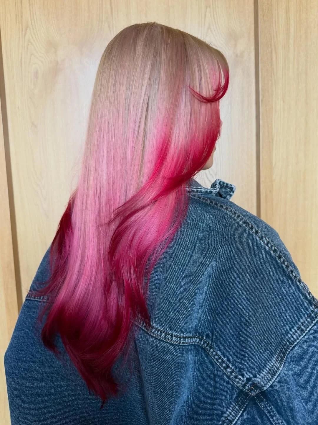 flattering summer haircuts for plus size women 2026 Two-Tone Pink Melt with Sleek Length