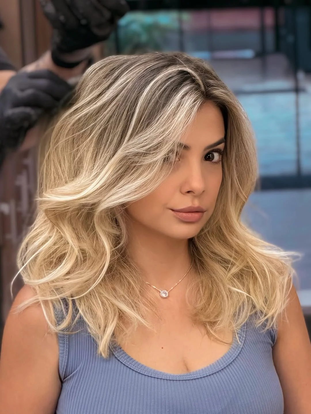 flattering summer haircuts for plus size women 2026 Voluminous Layered Blonde with Face Framing Lift