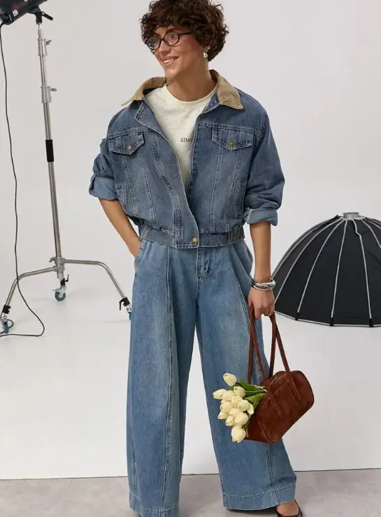 jeans outfit summer 2026 Denim on Denim with a Soft Barrel Shape