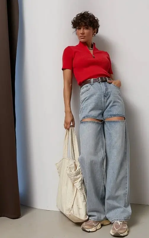 jeans outfit summer 2026 Cutout Light Blue Denim with a Playful Twist