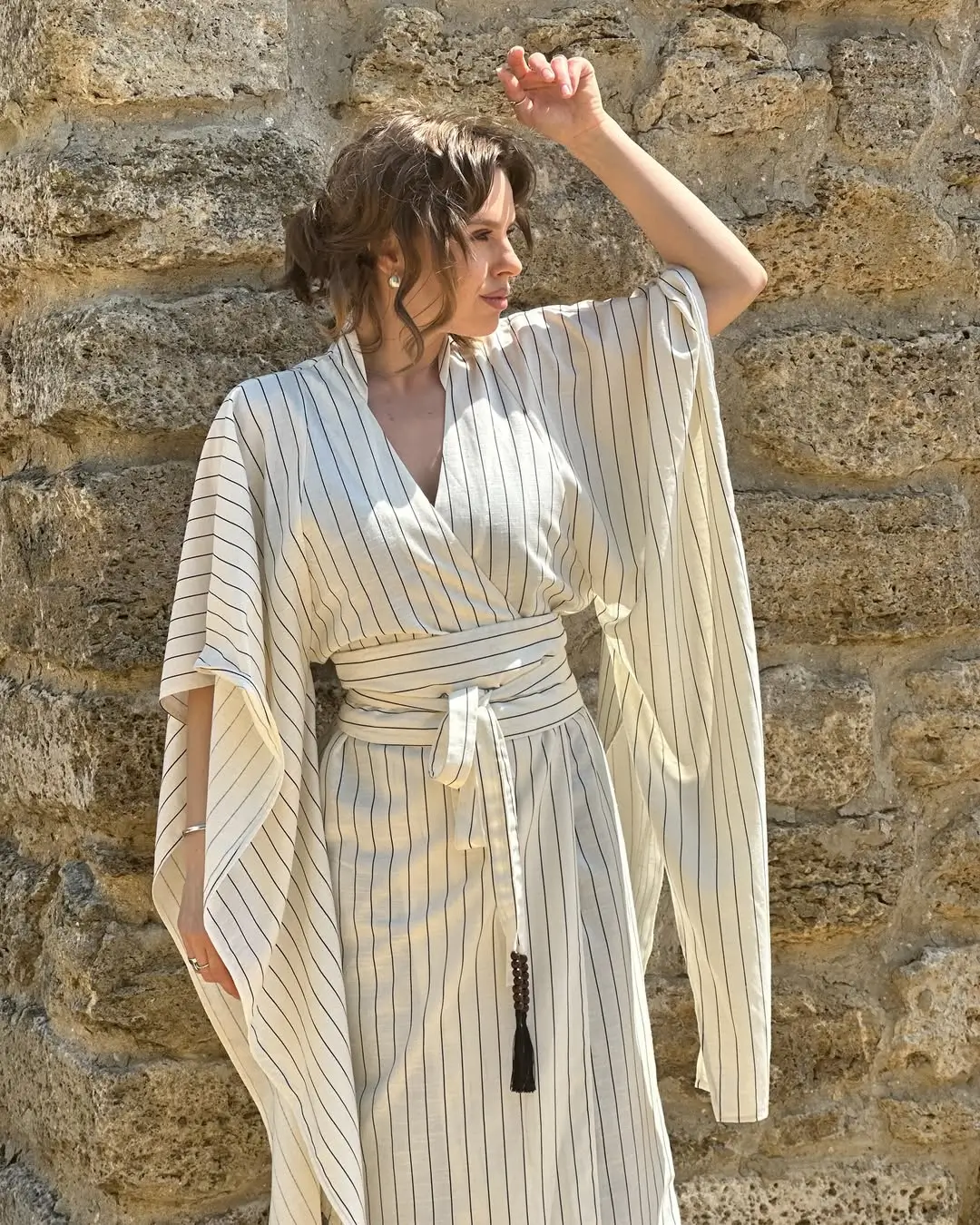 linen summer outfits 2026 Striped Neutral Linen with European Ease