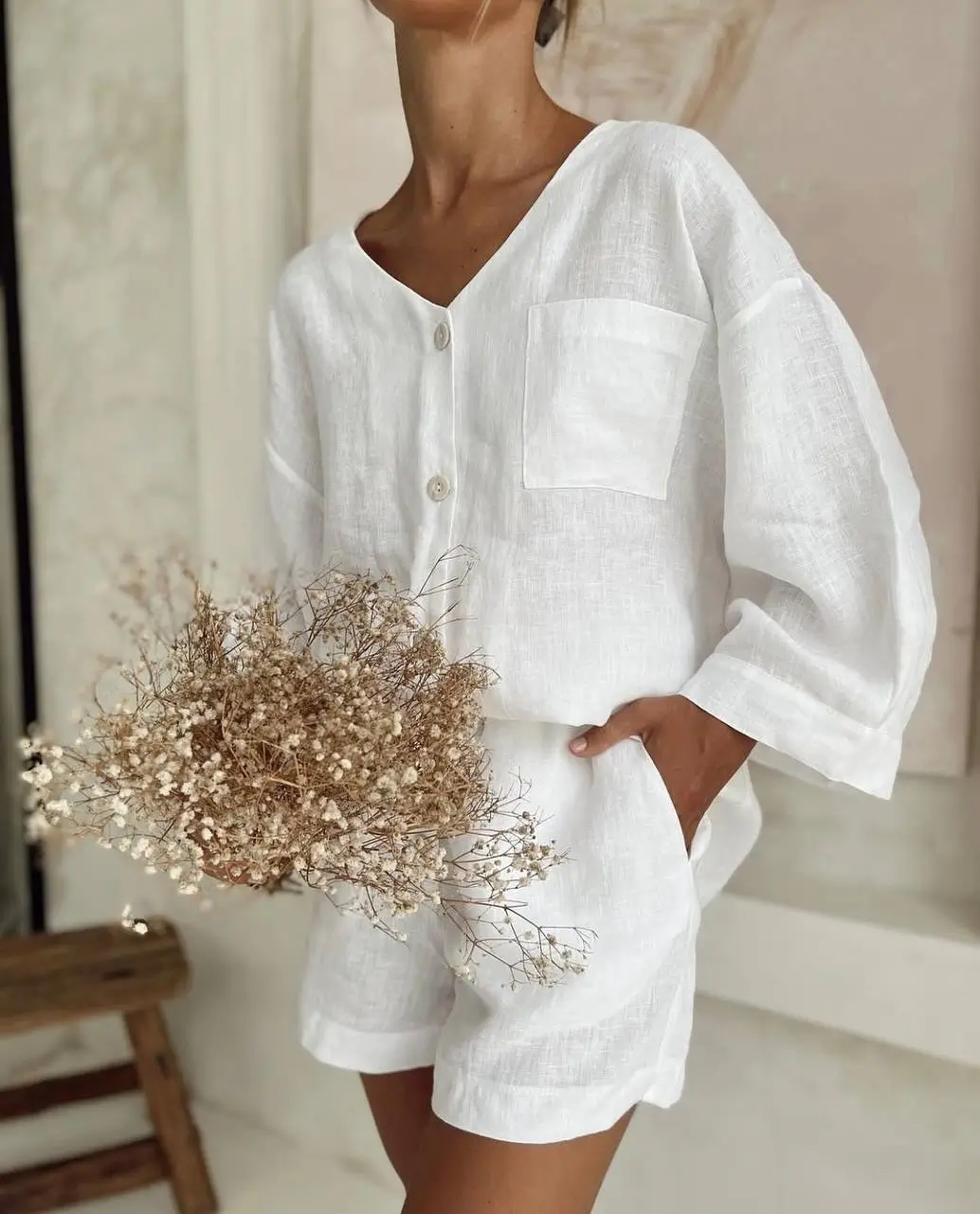 linen summer outfits 2026 Soft White Linen and That Barefoot Morning Energy