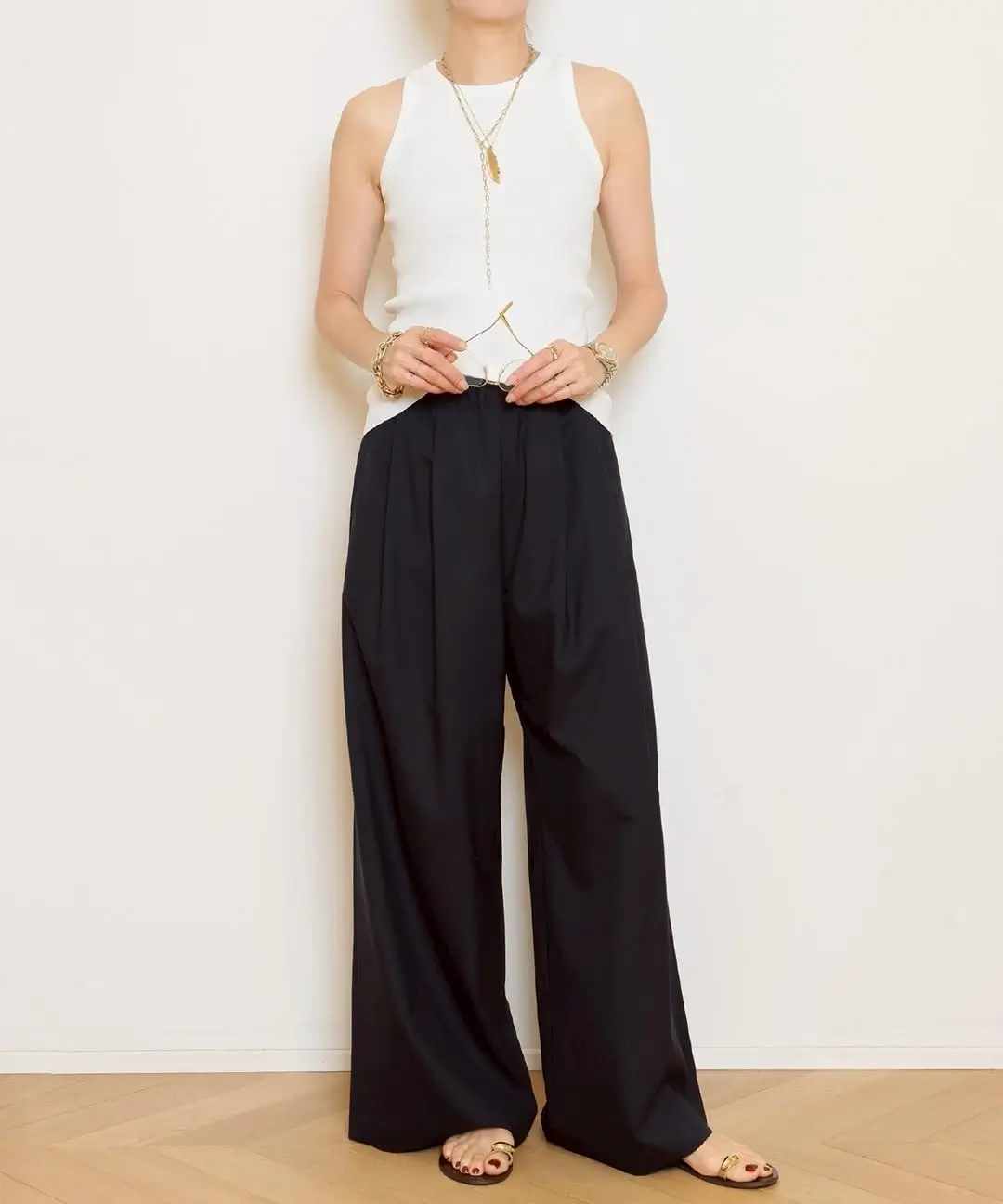 pant outfits summer 2026 Minimal Black Wide Leg with Clean Summer Lines
