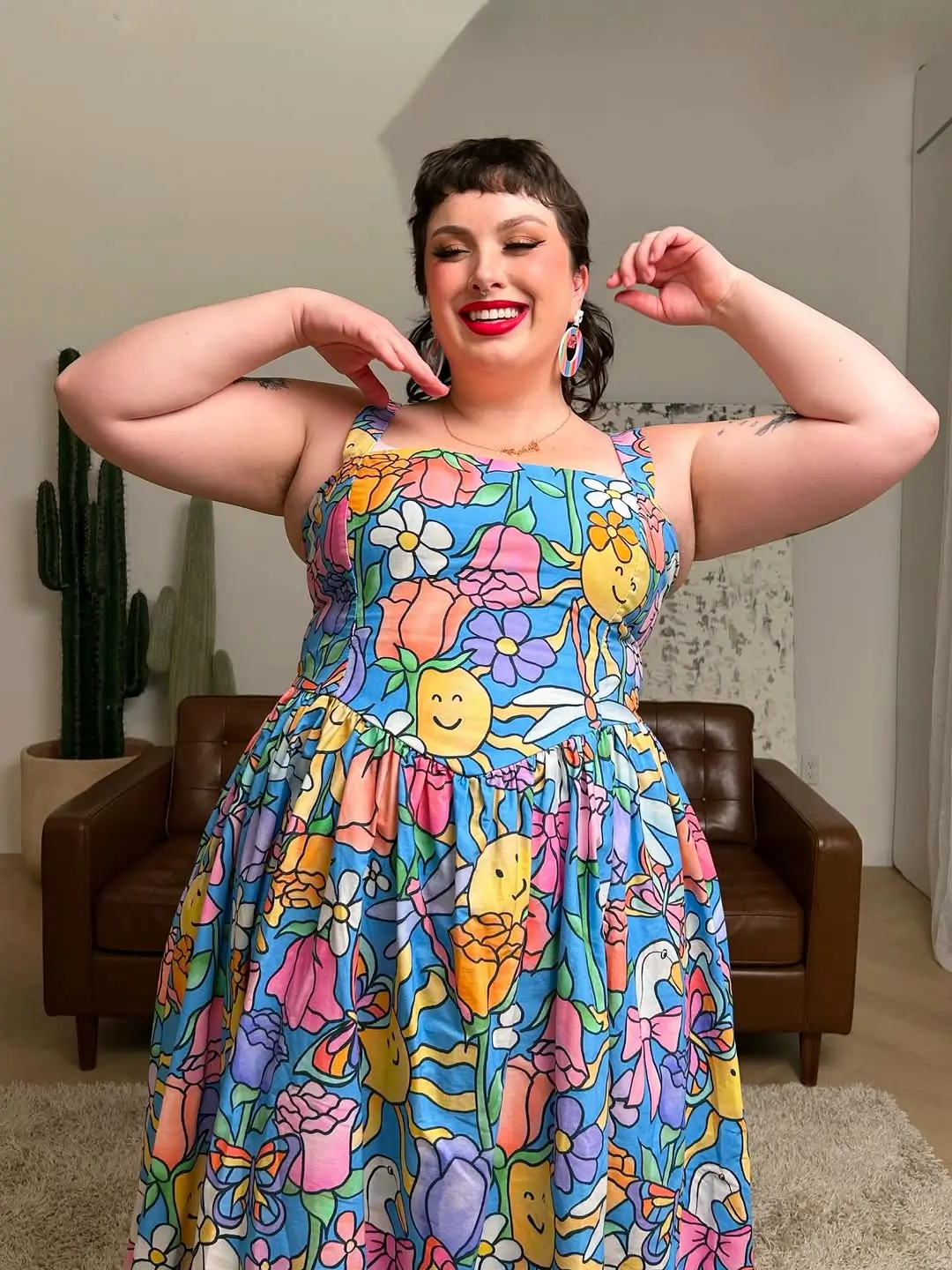 plus size summer outfits 2026 Colorful Statement Dress That Brings Pure Joy