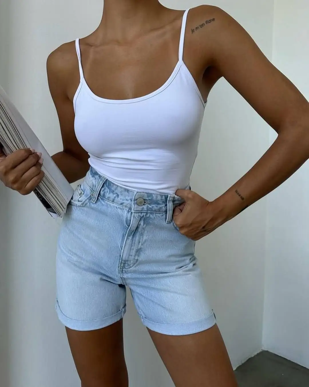 shorts outfit summer 2026 Light Blue Jean Shorts for Everyday Ease