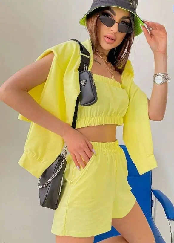 shorts outfit summer 2026 Bold Yellow Sets That Turn Heads Instantly