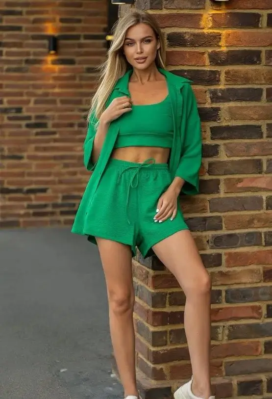 shorts outfit summer 2026 Green Co-ords That Feel Fresh and Confident