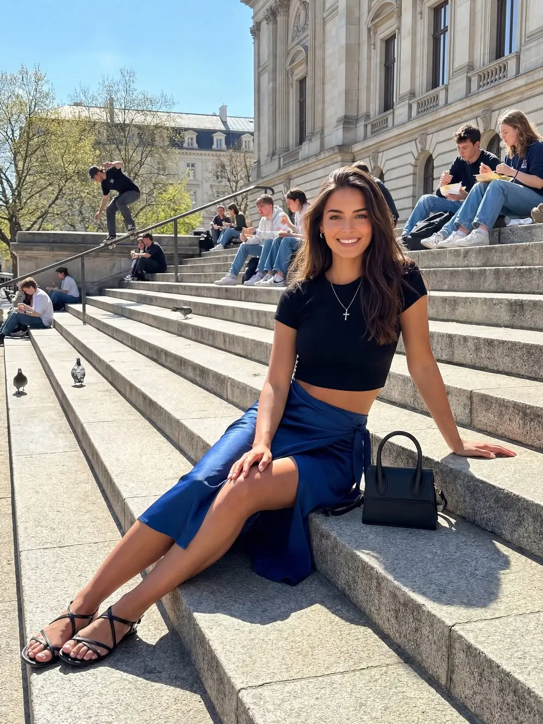 simple casual summer outfits 2026 Black and Blue Minimalism That Just Works