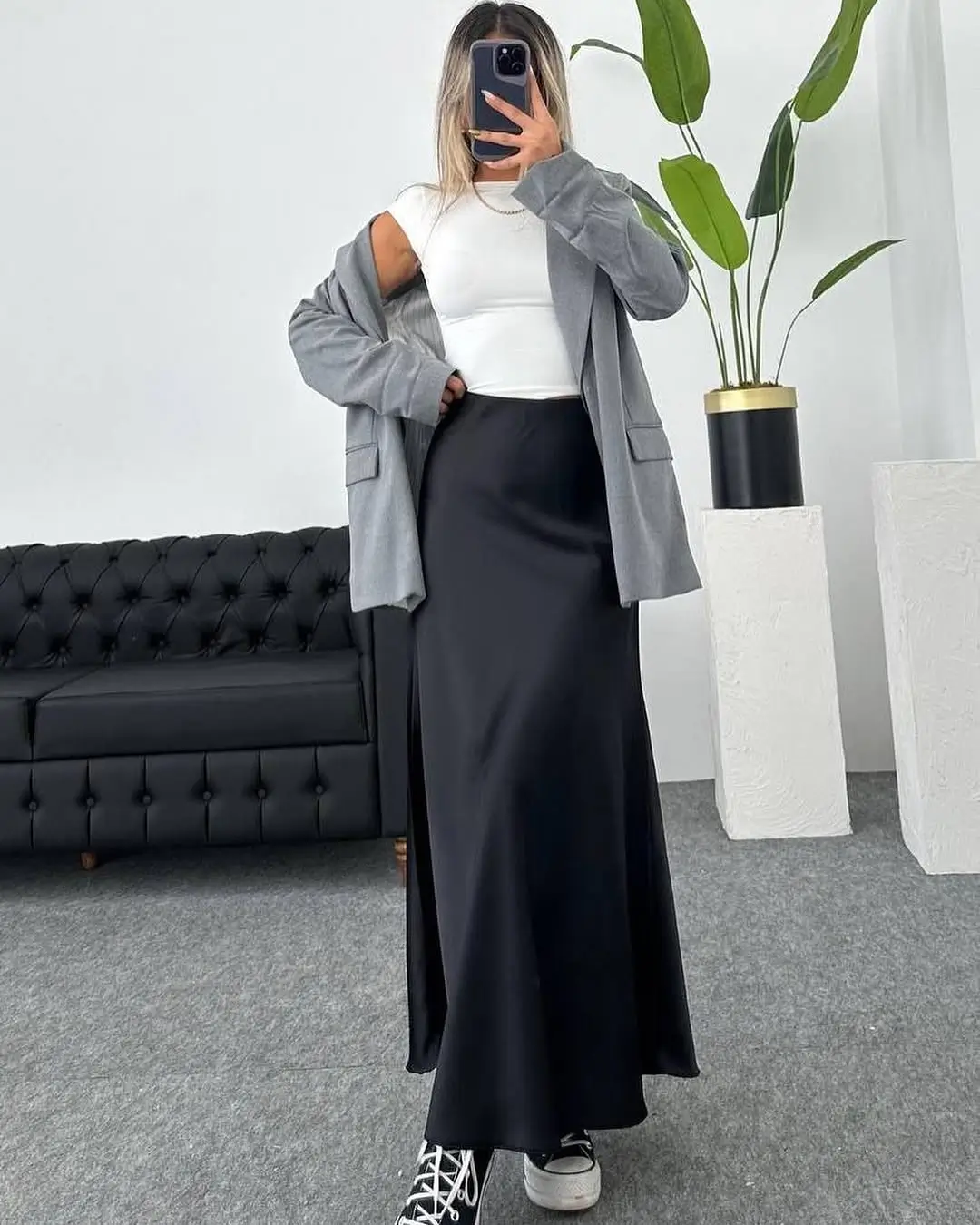 skirt outfits summer 2026 Minimal Layers and a Long Black Mood