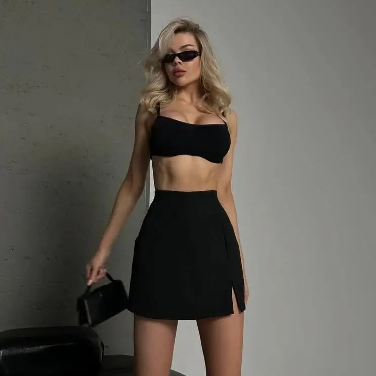 skirt outfits summer 2026 Confident Simplicity with a Black Mini Edge