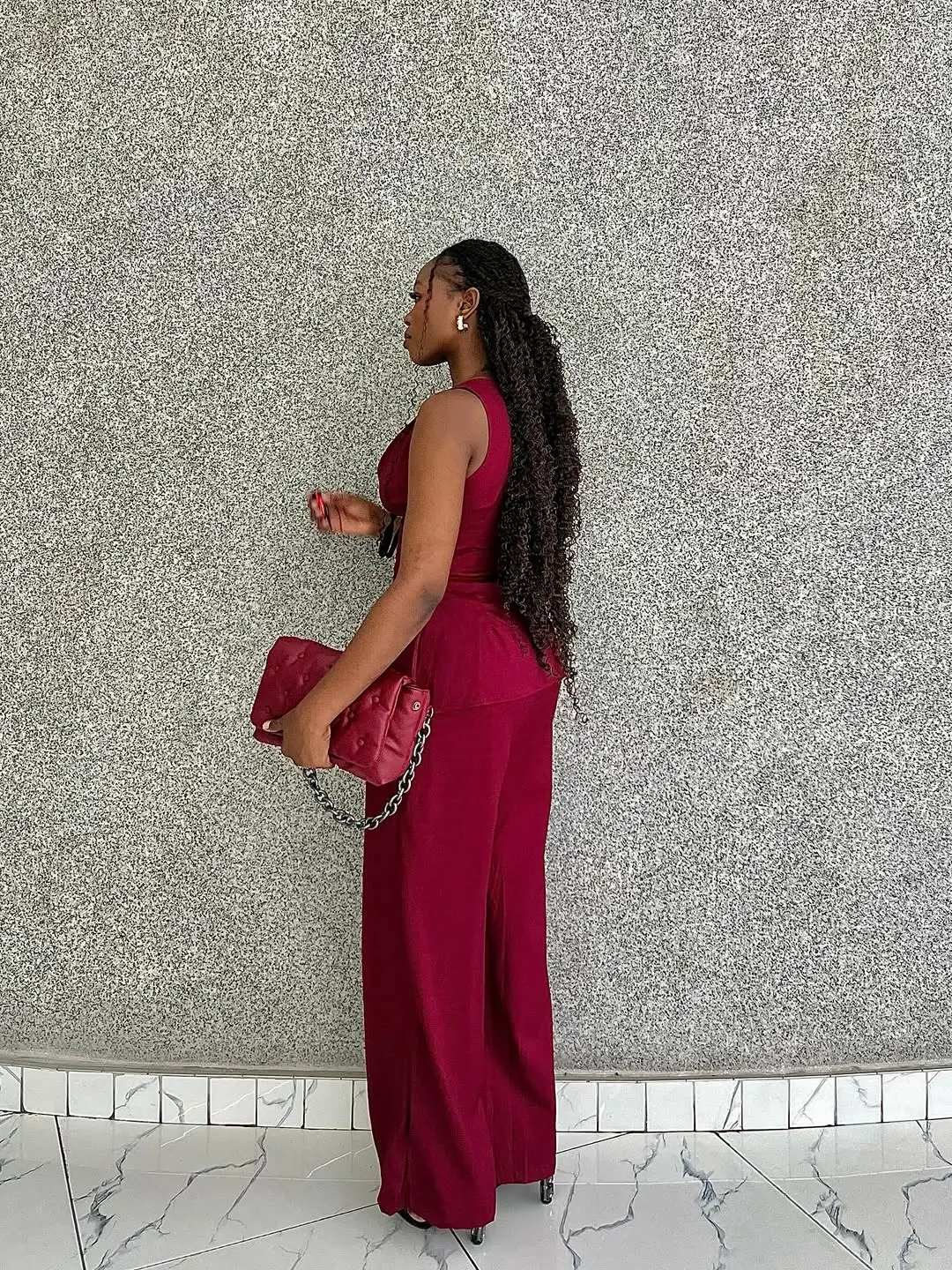 stylish summer outfits for black woman 2026 Deep Burgundy Elegance for Warm Evenings