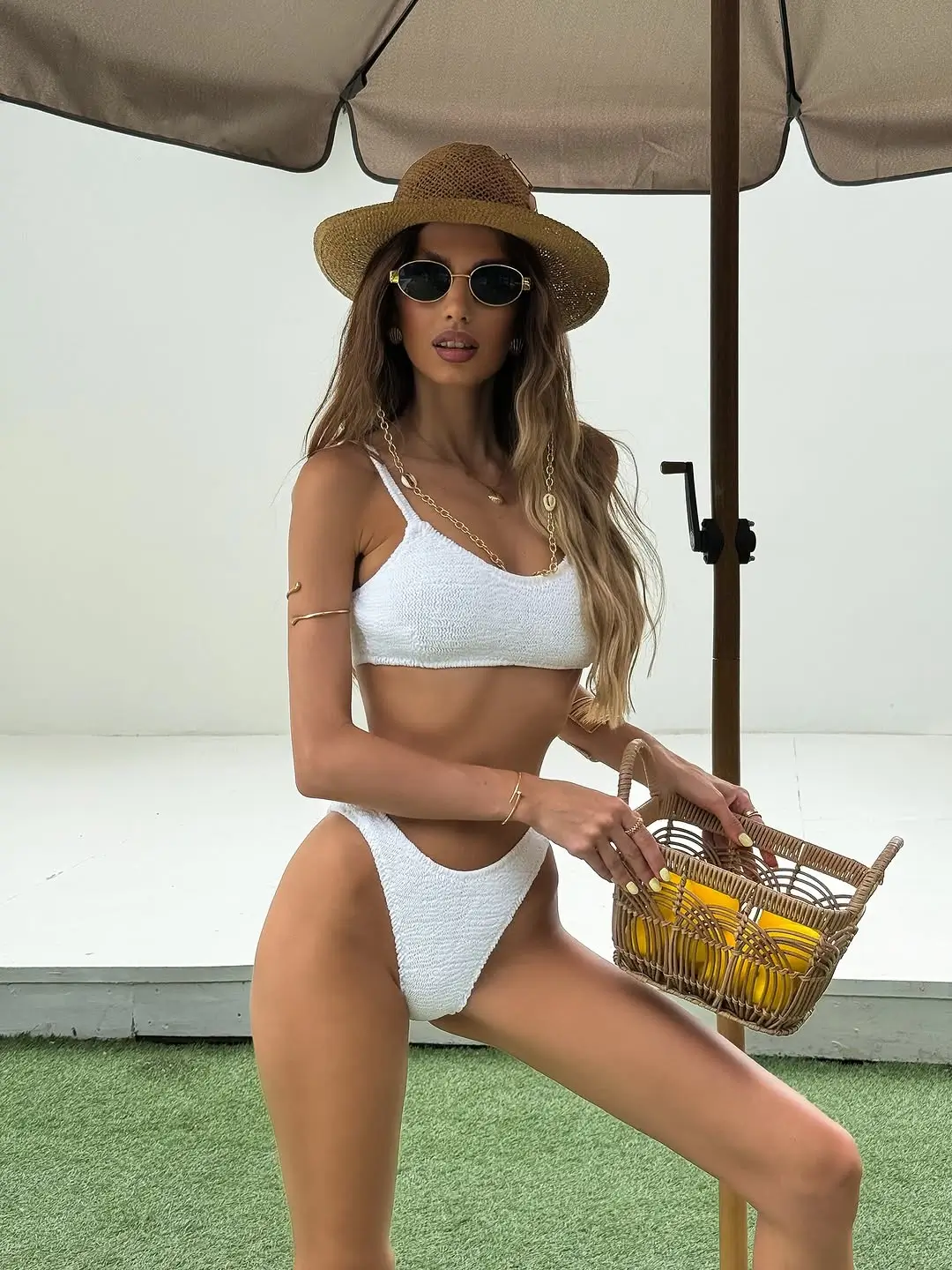 summer beach outfit 2026 Textured White Set With Euro Summer Energy