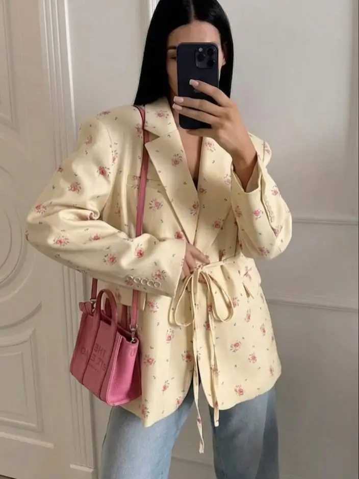summer blazer outfits 2026 Soft Florals Meet Structure