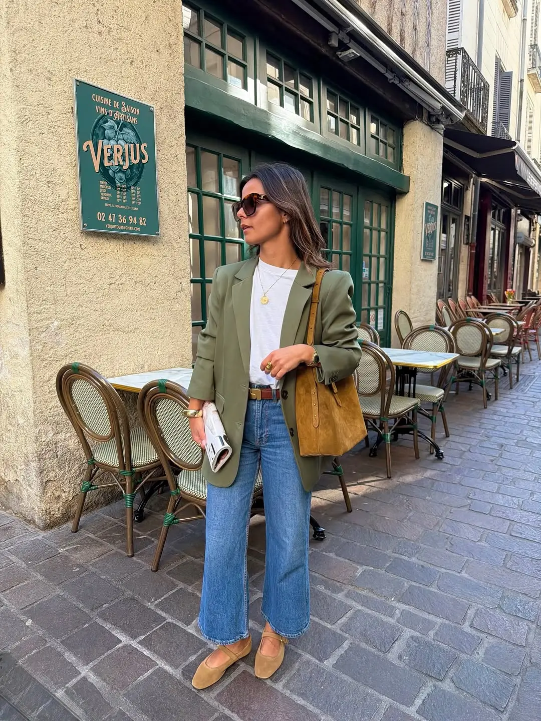 summer blazer outfits 2026 Relaxed Green Blazer With Everyday Denim