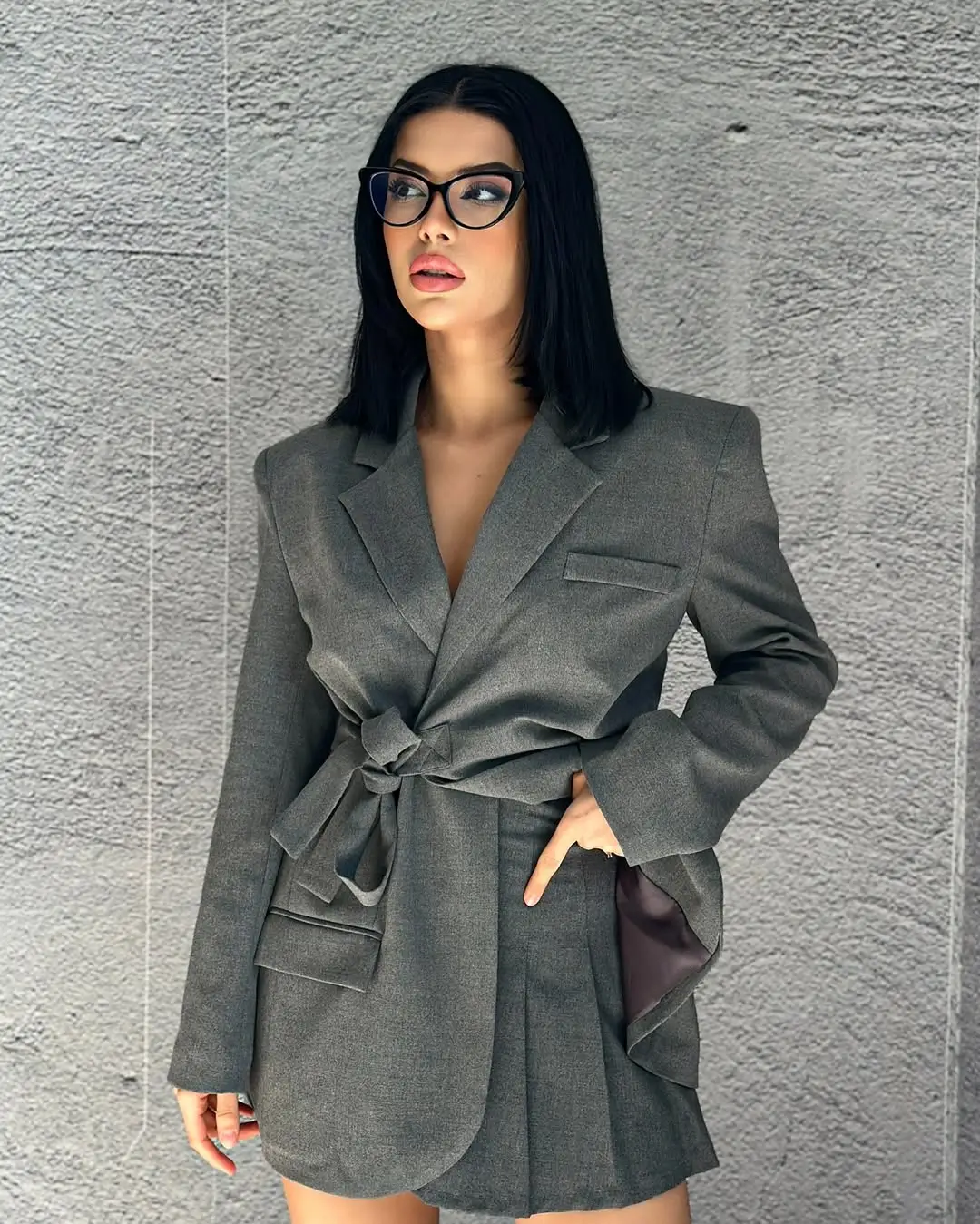 summer blazer outfits 2026 Tailored Grey Set With a Soft Power Edge