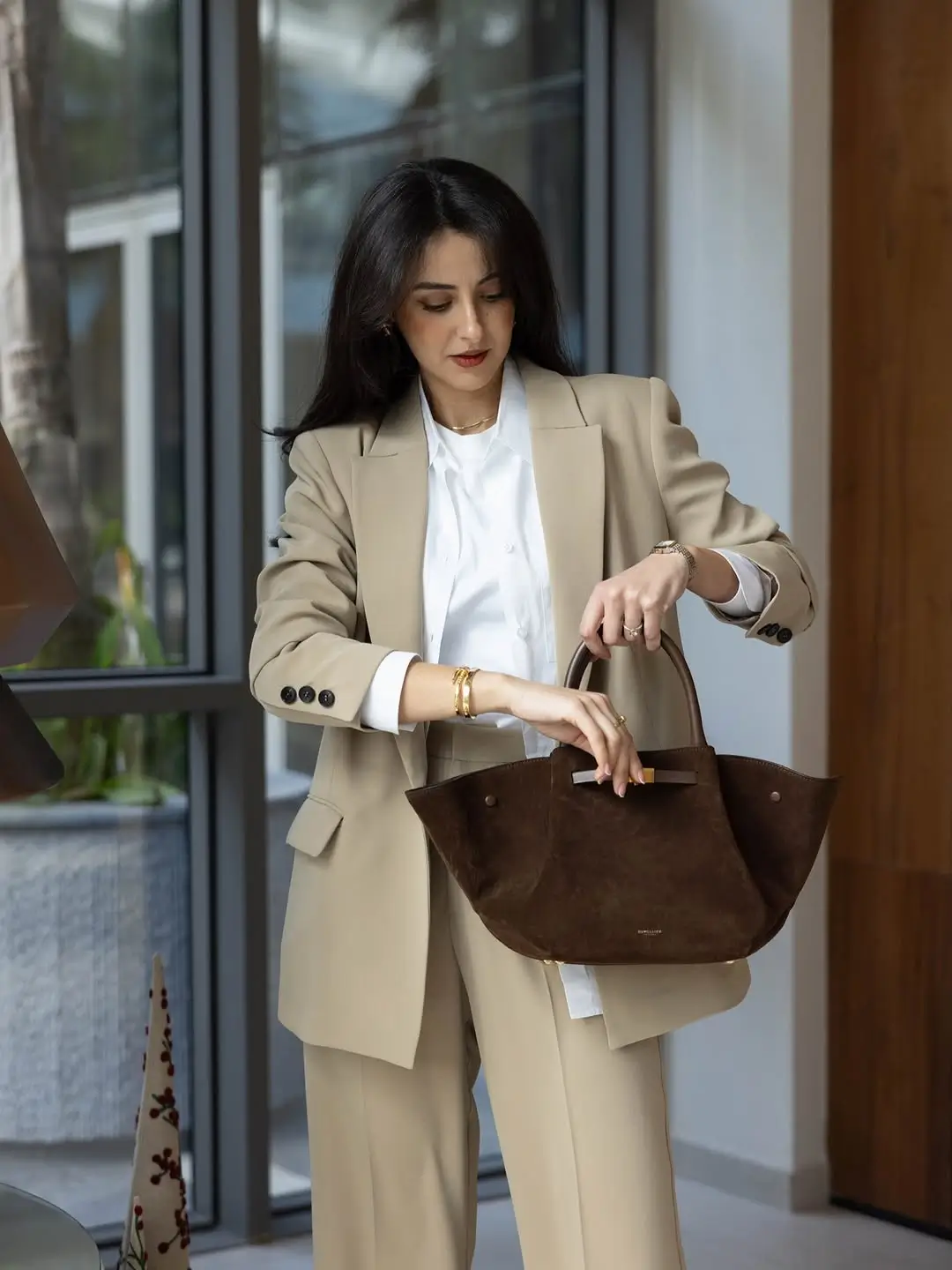 summer blazer outfits 2026 Beige Suiting That Moves With You