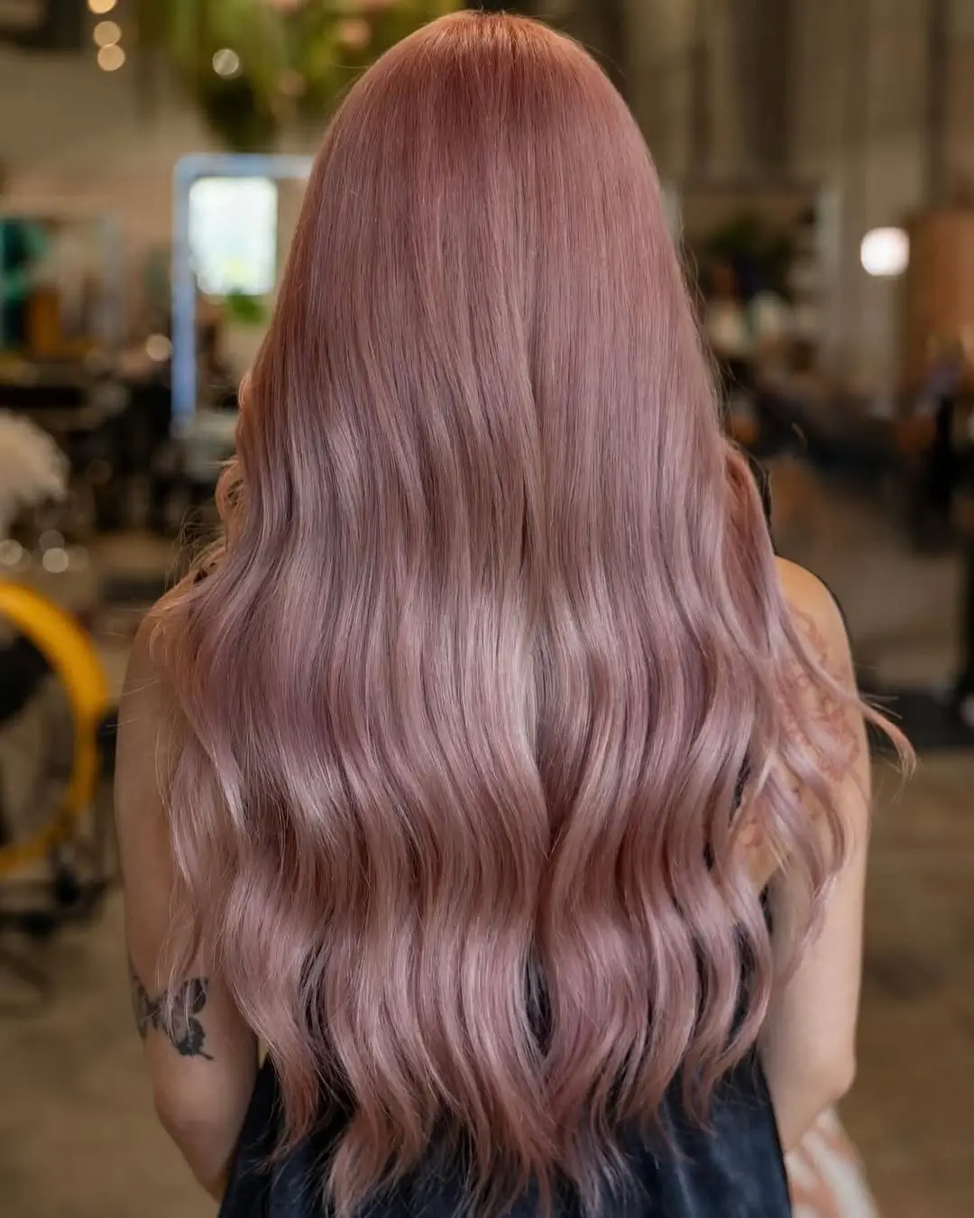 summer blonde hair color for women 2026 Dusty Rose Blonde Waves - The Softest Statement You Can Make