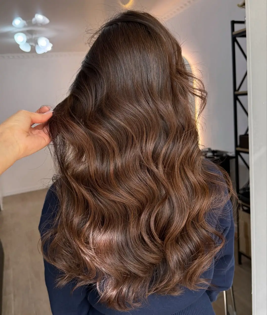 summer brunette hair color for women 2026 Glossy Deep Brunette with Subtle Dimension