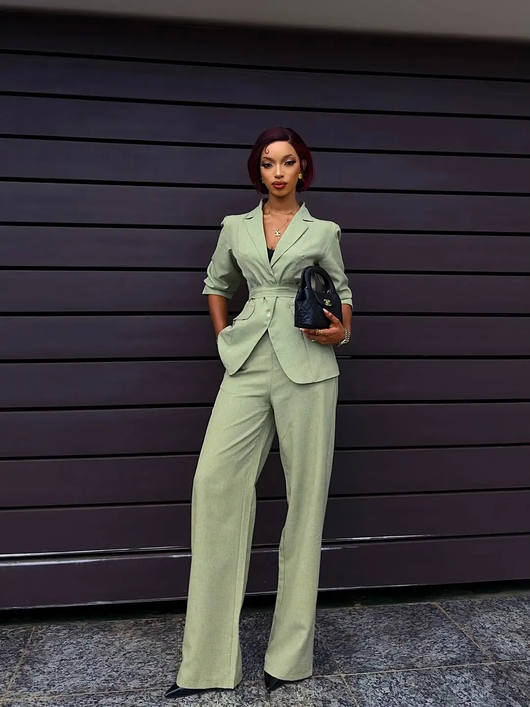 summer business casual outfit 2026 Muted Power in a Modern Suit Set
