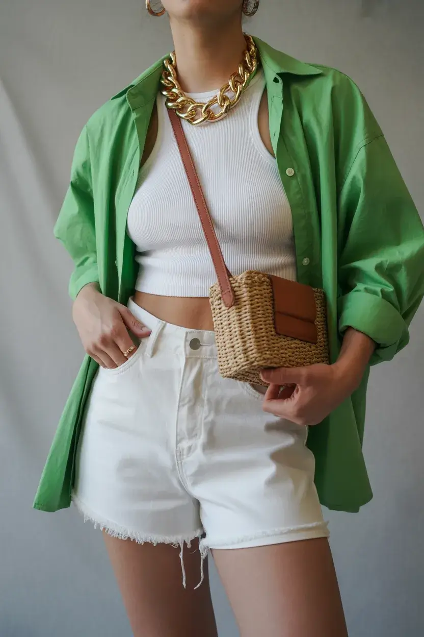 summer capsule wardrobe for women 2026 Fresh Green Layers and Clean Summer Basics