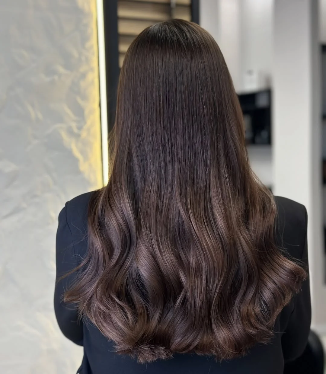 summer espresso brunette hair color for women 2026 Liquid Espresso Length with Seamless Dimension