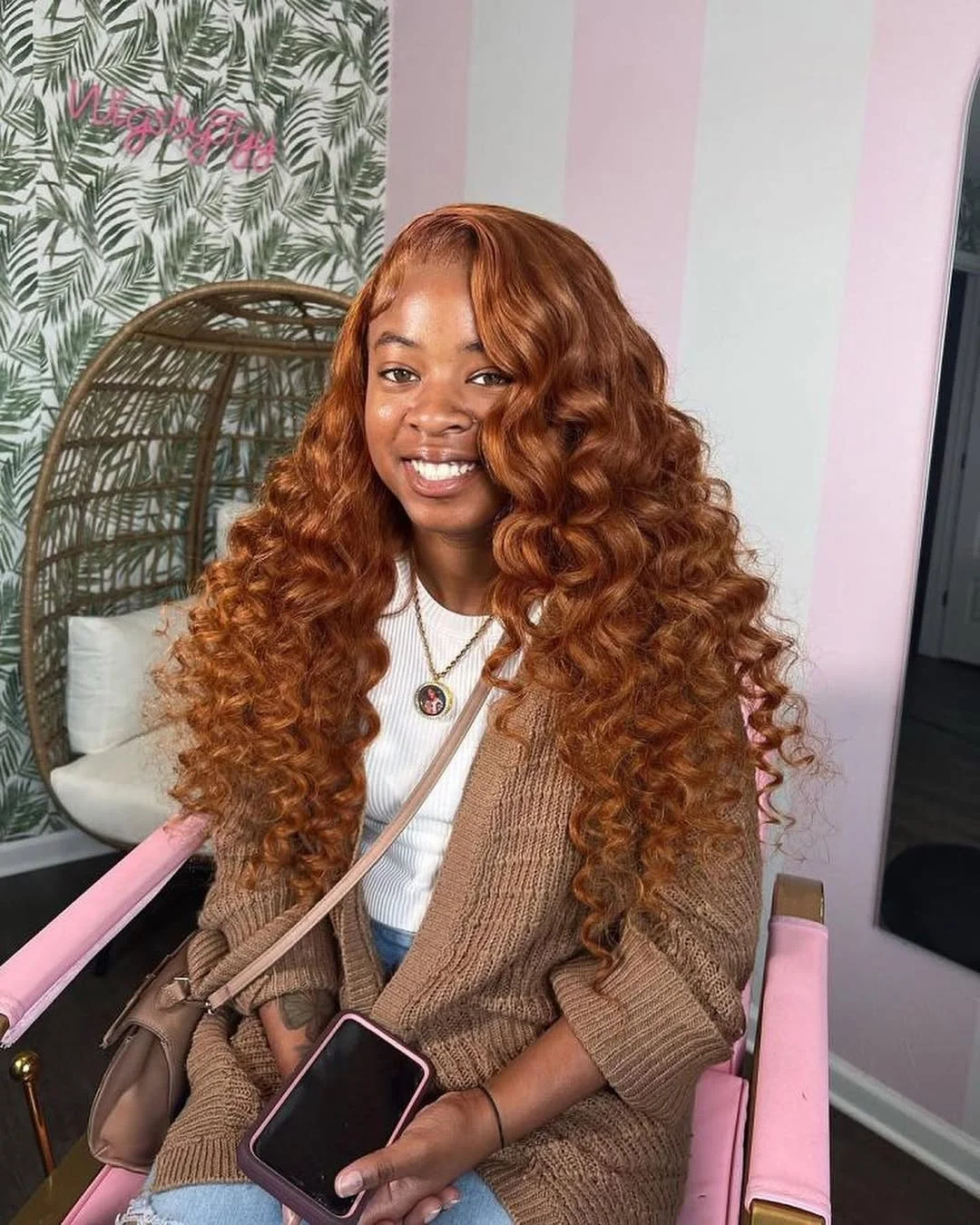 summer hair color for brown skin women 2026 Warm Copper Curls That Glow In Golden Hour