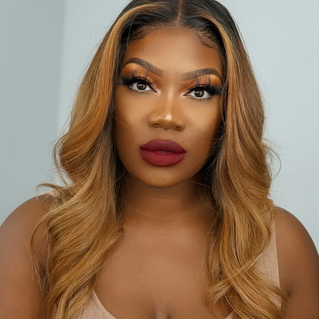 summer hair color for dark skin women 2026 Golden Blonde Face Frame with Soft Volume