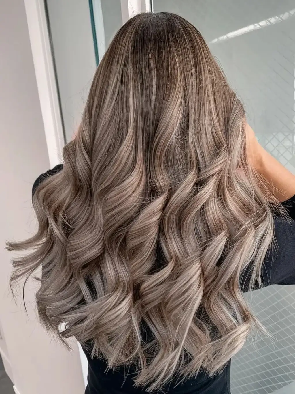 summer hair color for tan skin women 2026 Cool Ash Flow with Dimensional Length