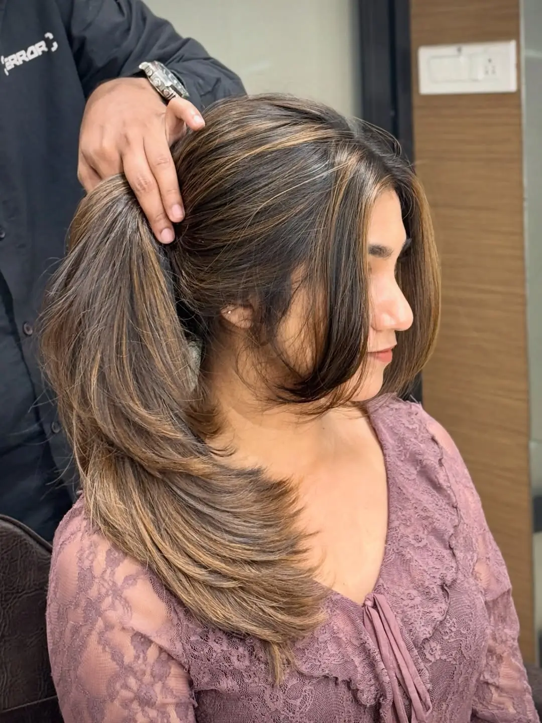 summer hair color for tan skin women 2026 Layered Brunette with Face Framing Lift