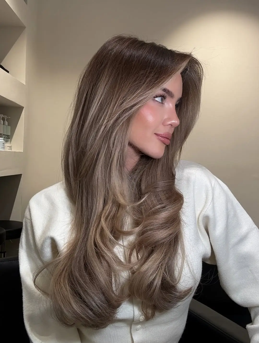 summer hair color for tan skin women 2026 Soft Beige Blonde Blowout with Volume