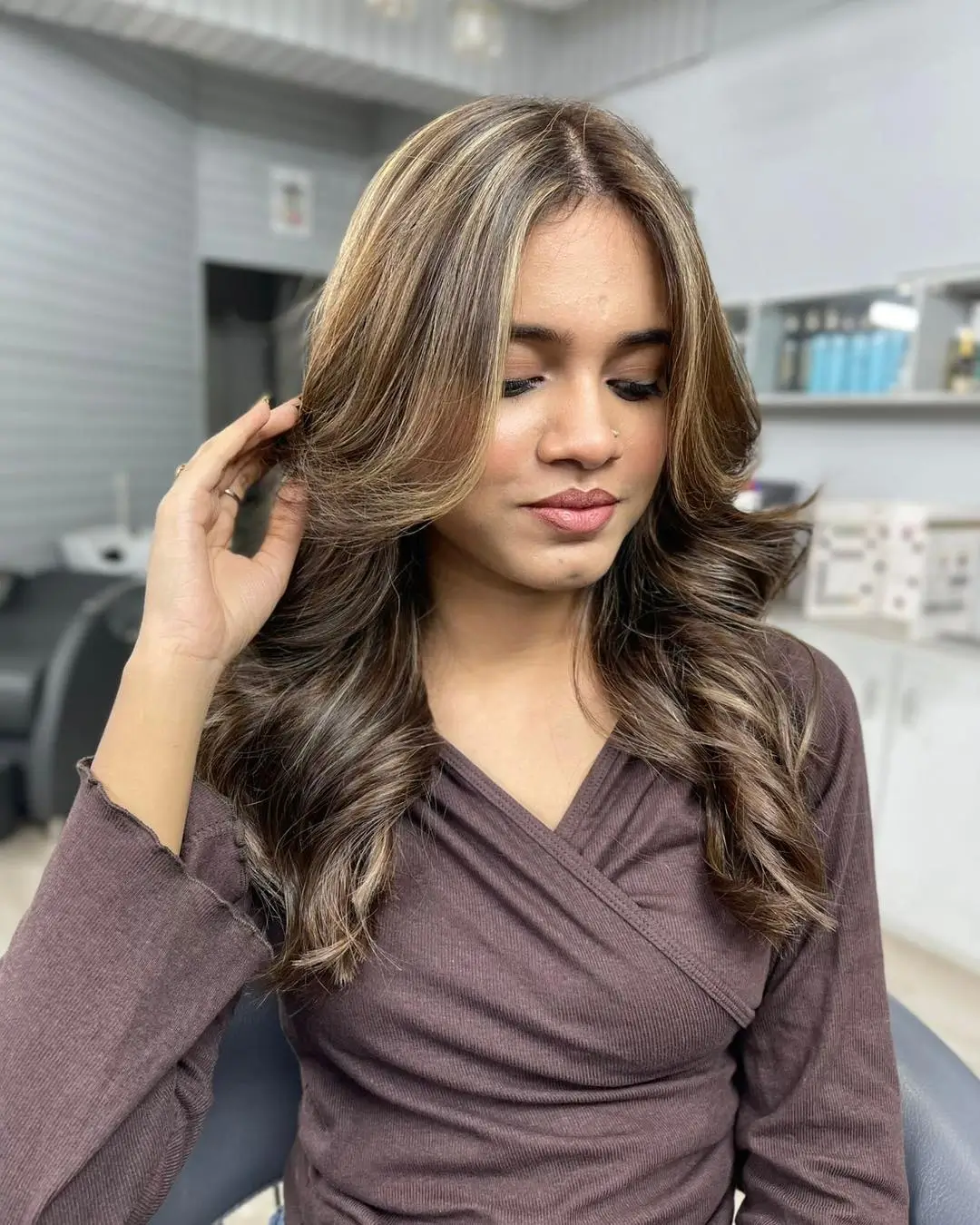 summer hair color ideas for brunette women 2026 Soft Blonde Balayage on Brunette Lengths