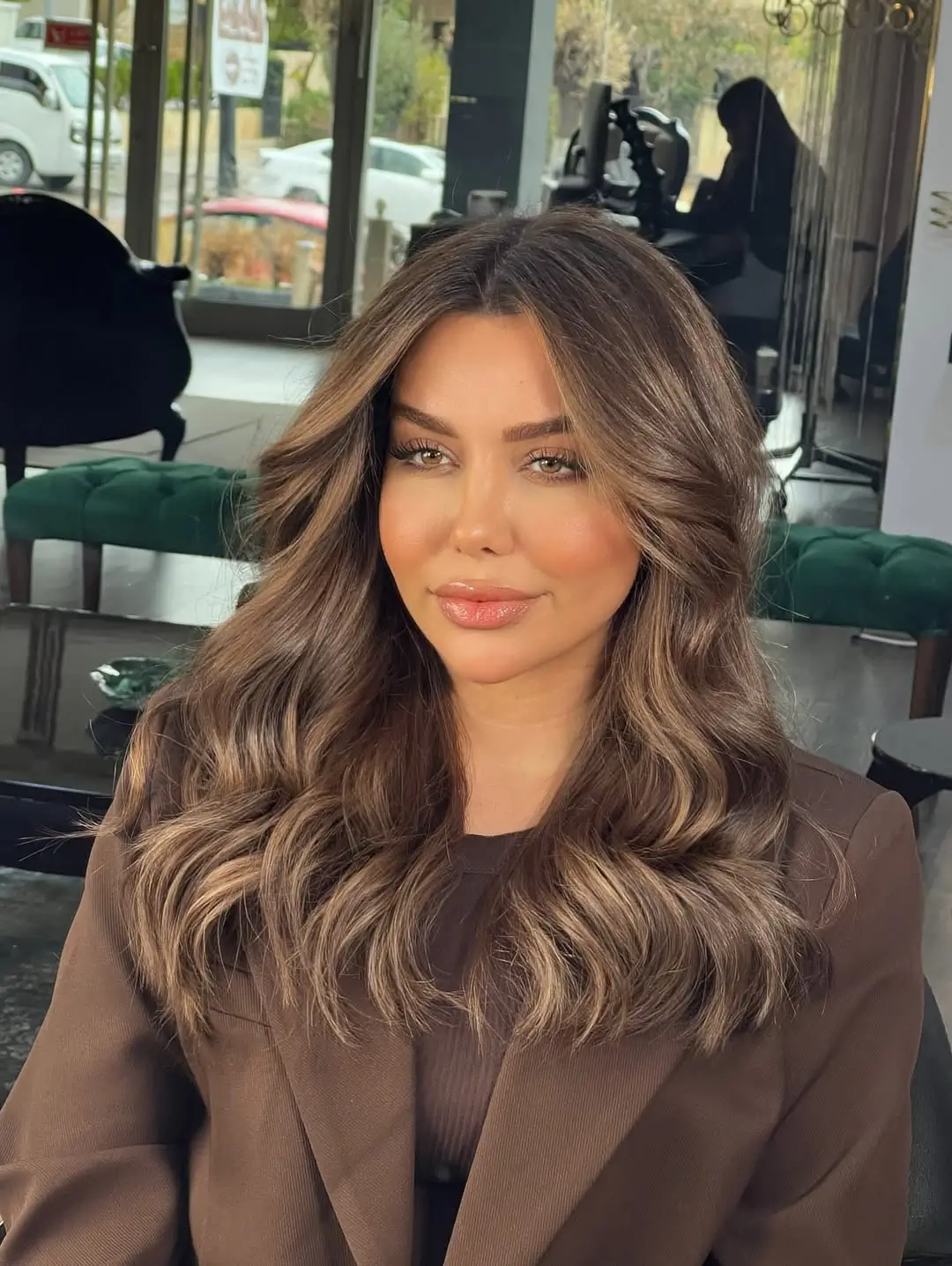 summer hair color ideas for women 2026 Soft Mocha Waves with Lived-In Light