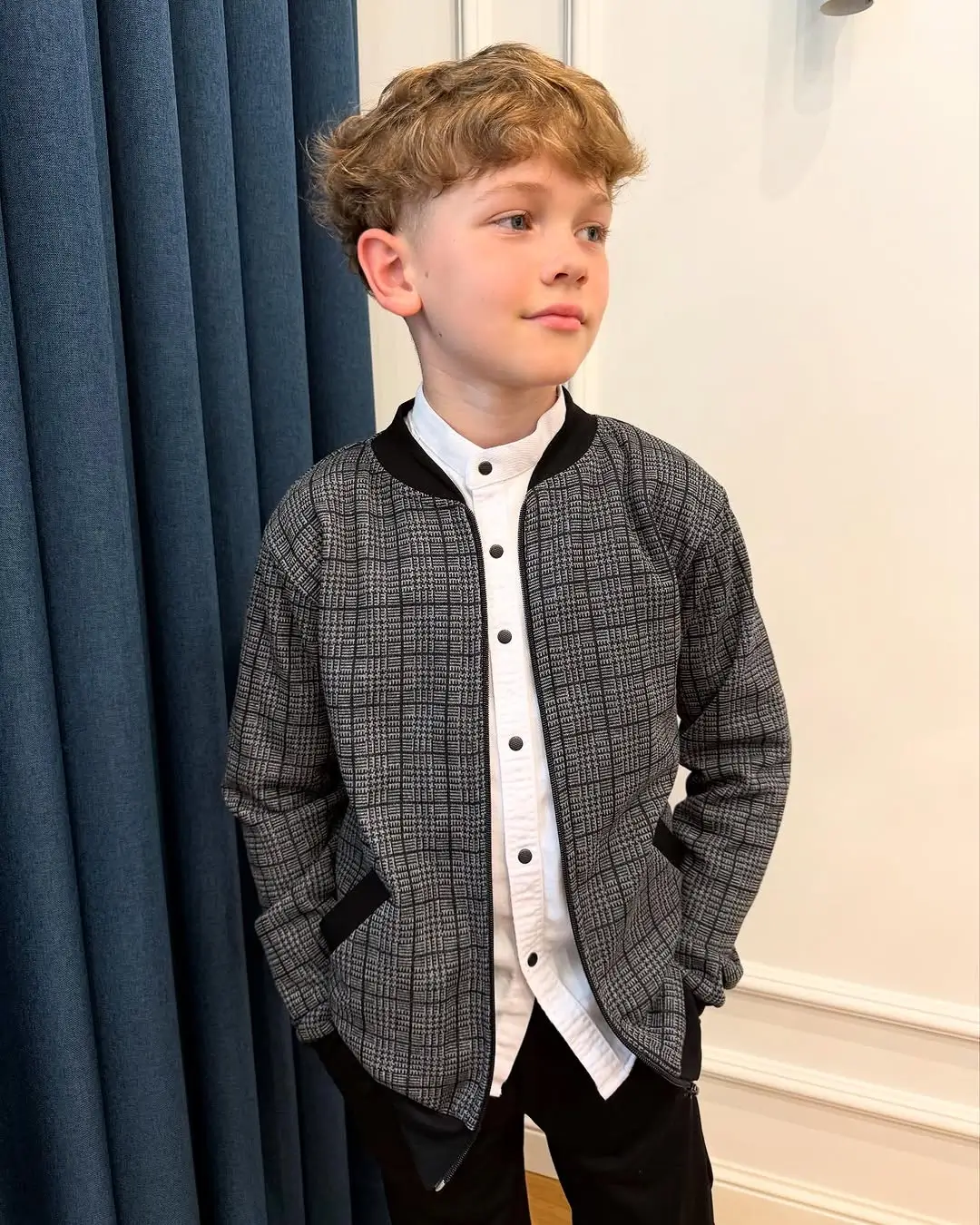 summer haircuts for boys 2026 Textured Curly Crop with Tapered Sides