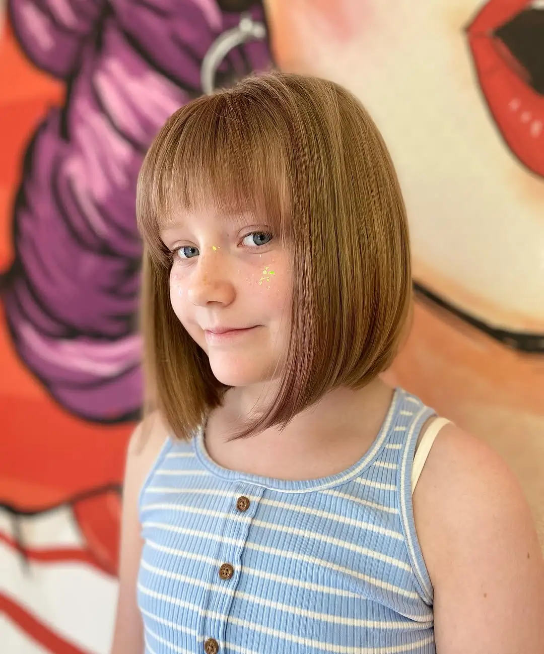 summer haircuts for girls 2026 Precision Bob With Soft Full Fringe