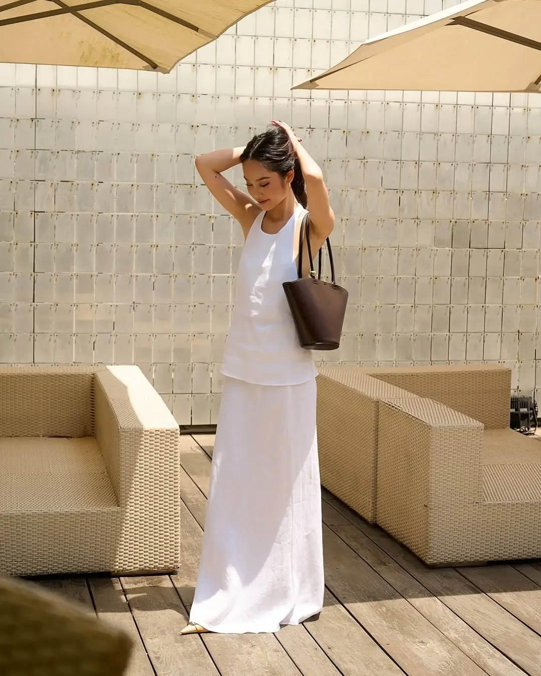 summer linen skirt outfits 2026 Long White Linen - The Quiet Luxury Summer Uniform