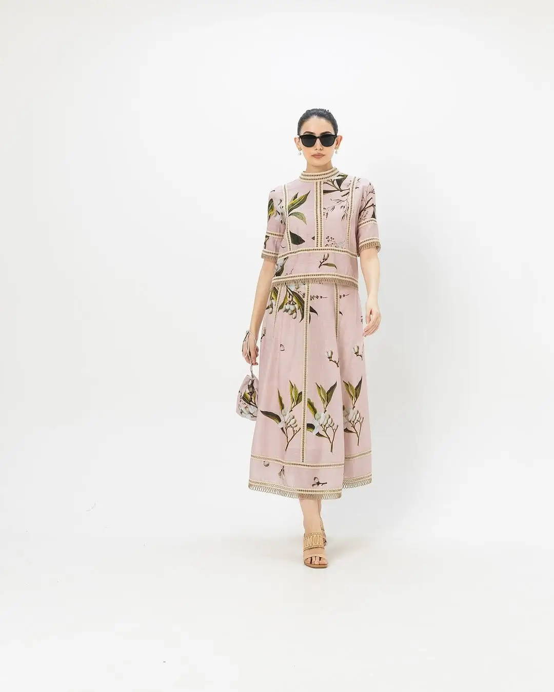 summer linen skirt outfits 2026 Cream Floral Set - When Linen Turns Romantic