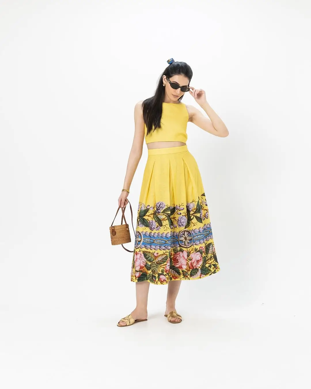 summer linen skirt outfits 2026 Yellow Statement Midi - Playful, Bold, and Still Breathable