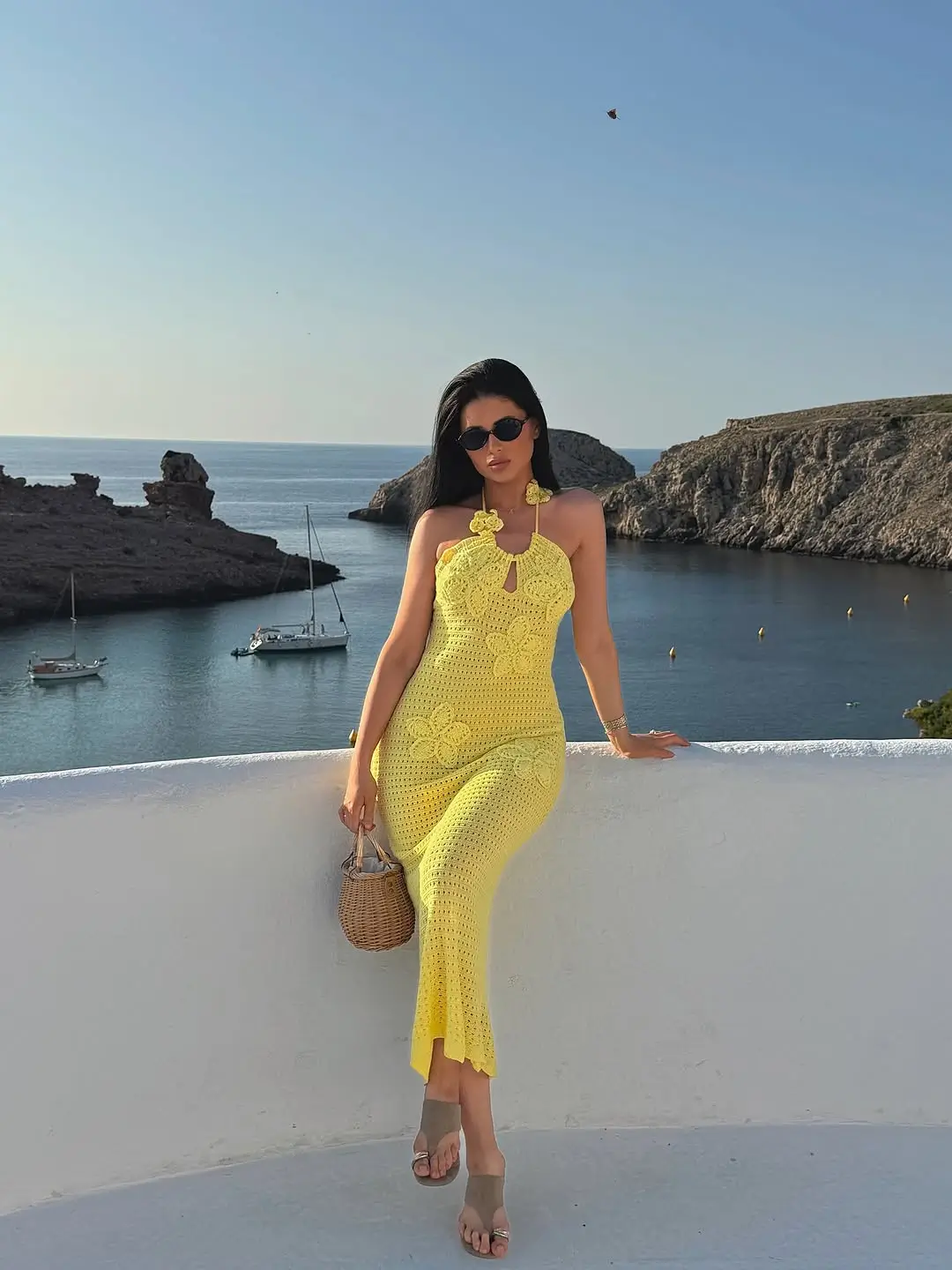 summer outfits 2026 Bright crochet elegance by the sea