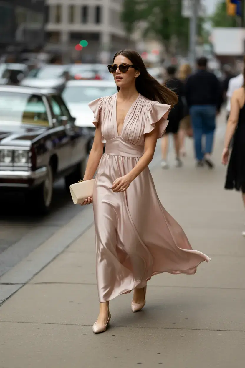 summer outfits with heels for women 2026 Flowing Satin and City Confidence