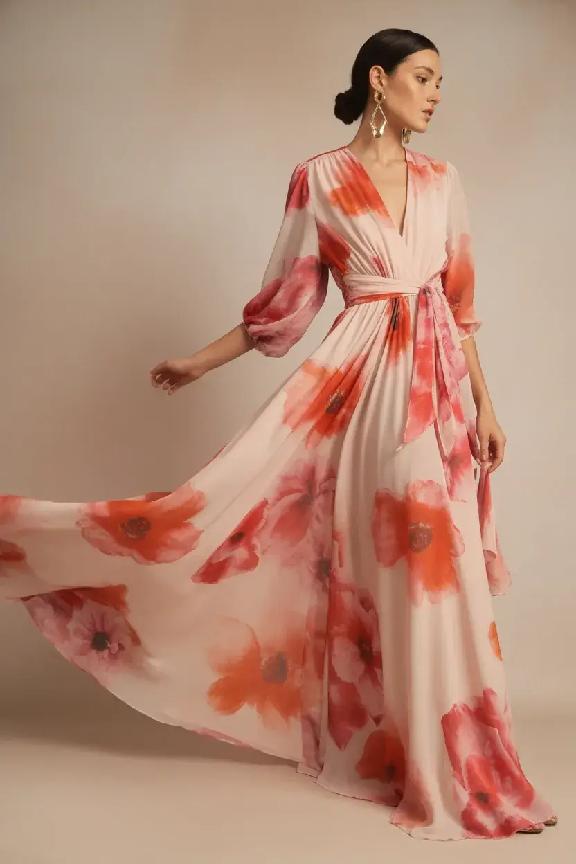 summer outfits with heels for women 2026 Watercolor Florals and Soft Movement