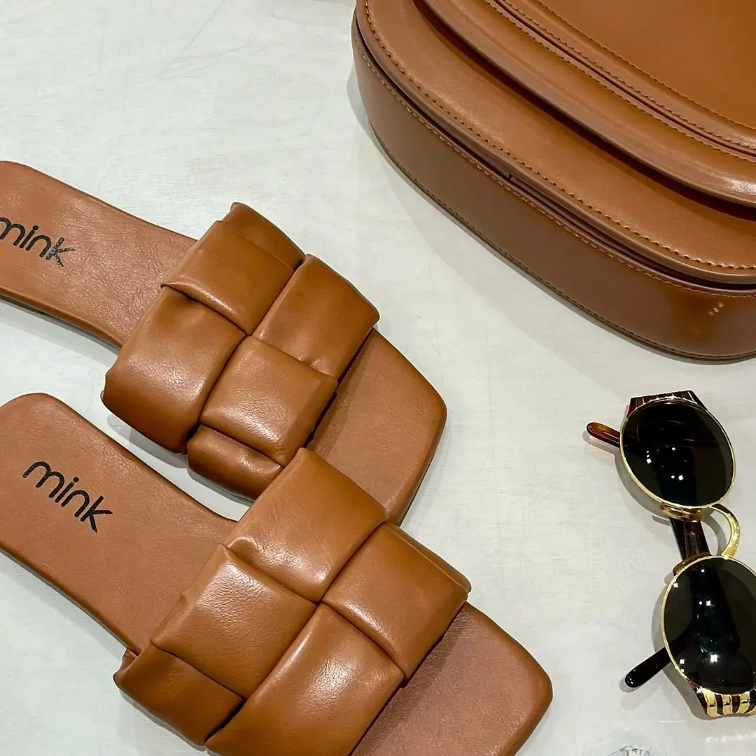 summer slides for women 2026 Woven Leather Slides with Elevated Everyday Appeal