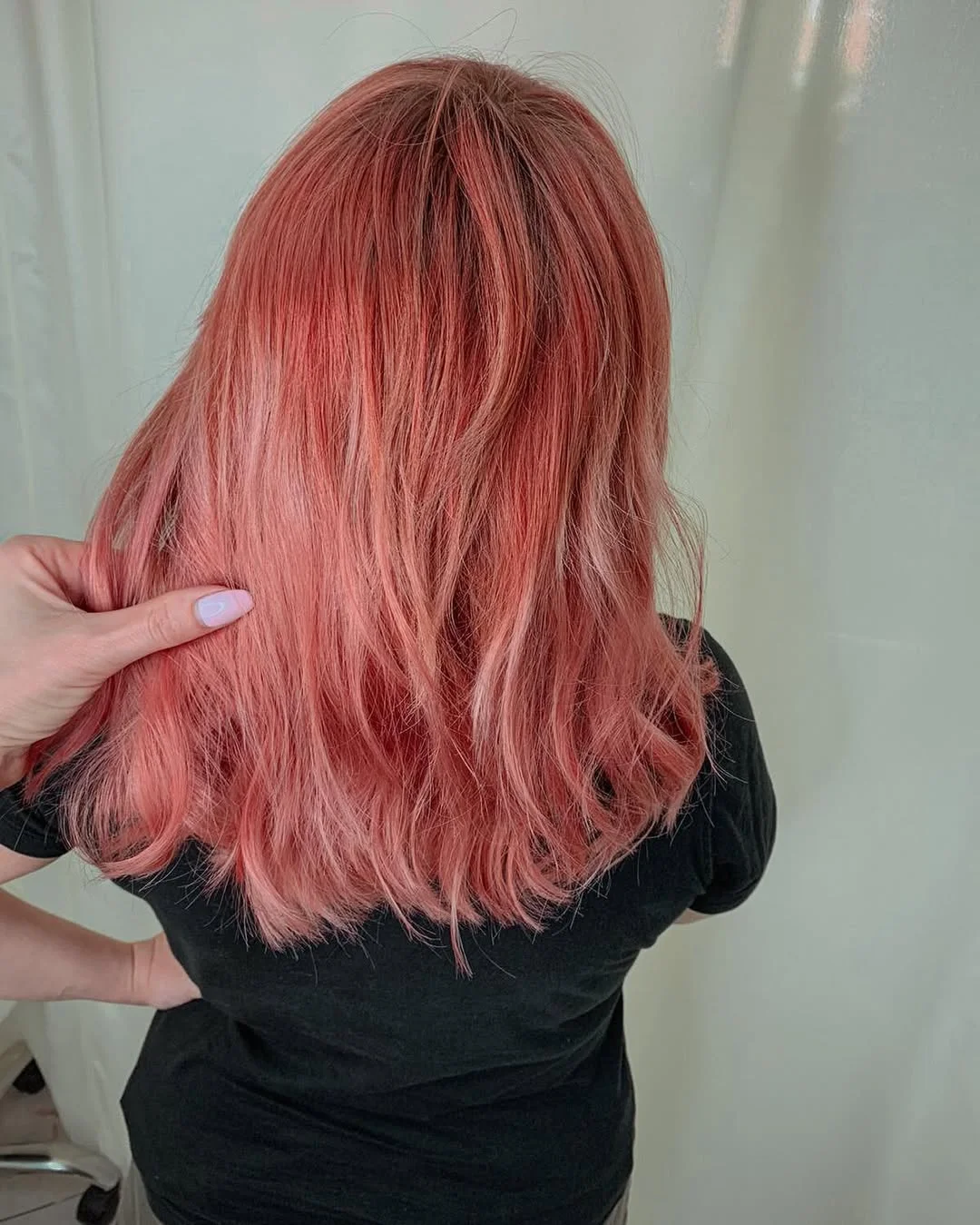 summer strawberry blonde hair color for women 2026 Warm Strawberry Coral with Lived In Texture