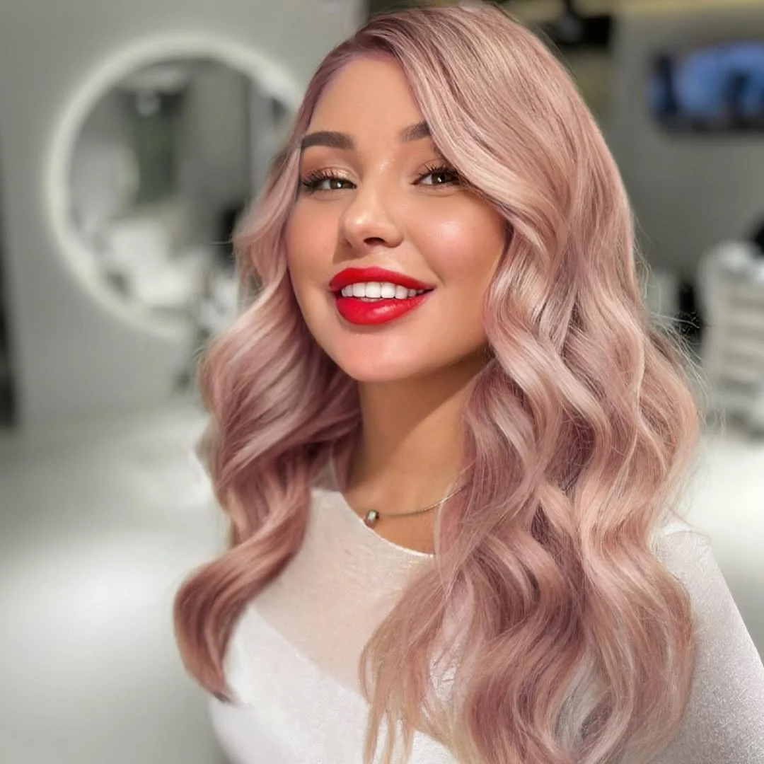 summer strawberry blonde hair color for women 2026 Glossy Rose Gold Glam with a Lived-In Shine