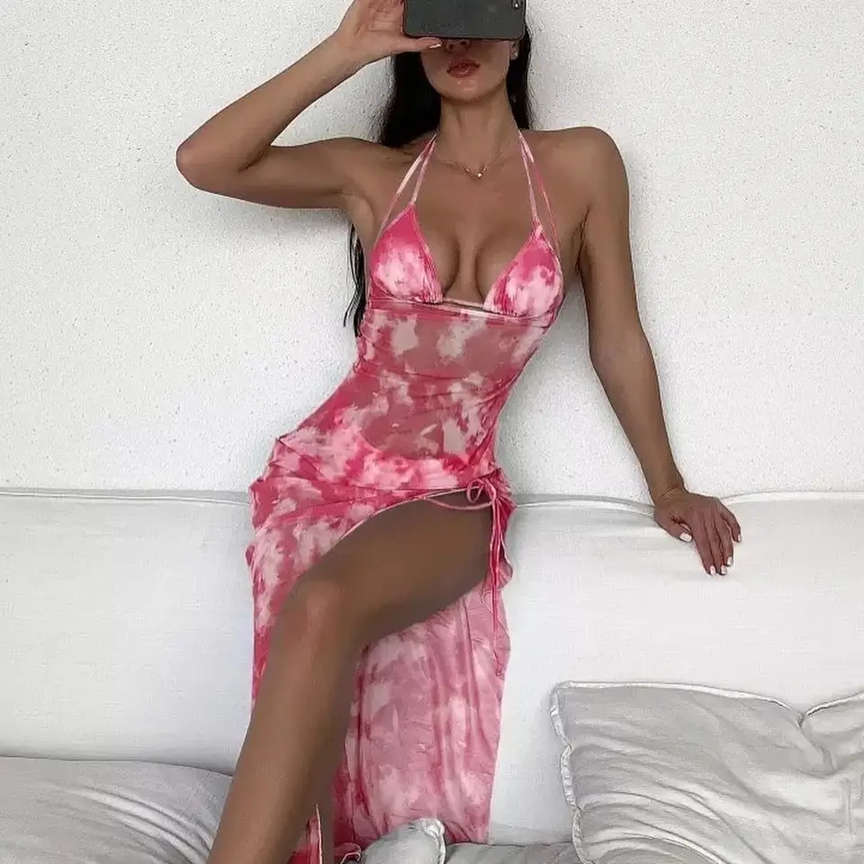 summer swimsuit cover ups 2026 Pink Tie Dye Dress That Feels Like A Vacation Mood